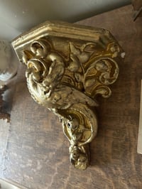Image 2 of Console/applique murale en plâtre et feuille d'or, dragon, fin XIXème !