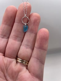 Image 2 of Stunning Rare Bright Aqua Sea Glass Necklace 