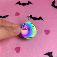 Image 4 of Scuzzy Character Pin - 1.75 Inch Tall - Rainbow plated metal