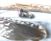 Image 5 of Sterling Silver Handmade Celestial Pink Sapphire Ring 925