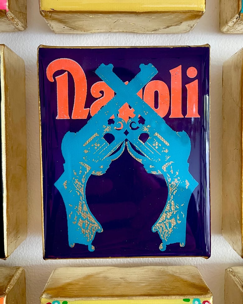 Image of Napoli Pistole Purple/Aqua Blue/Orange 