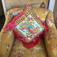 Image 18 of Raspberry Pink Fringe Virgin Leopard Cushion Cover