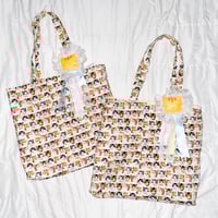 Image 1 of large kitten tote bags