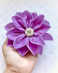 Image 4 of Lilac Velvet Flower Brooch 