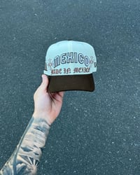 Image 2 of  BEIGE BRIM TRI TONE MEXICO CUSTOM FITTED CAP