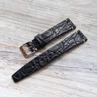 Image 4 of 18mm Two Stitch Crocodile Strap In Black