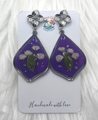 Image 3 of PURPLE FLORAL DANGLES