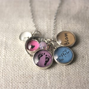 Image of 12 mm Your Child&#x27;s Footprints Charm You Choose Color
