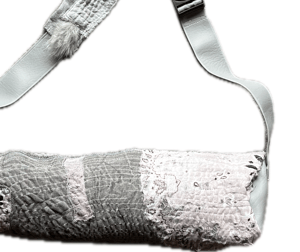 Image of NwN- Grey matter sashiko-boro Duffel Crossbody bag