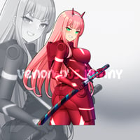 Cyberpunk Zero Two sticker