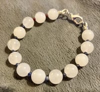 Image 3 of White Jade with Faceted Sapphires - Size 5.75