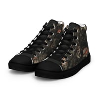 Image 8 of Grunge Style Nature Inspired Mushrooms/Fungus Men’s high top canvas shoes