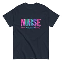 Image 4 of Unisex classic tee, Nurse Love, Inspire, Heal Uplifting Colorful Tee