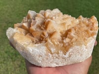 Image 10 of Orange Pyramid Calcite With Druzy Calcite Dusting UV Specimen #1073