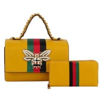 Image 1 of MUSTARD BOX SATCHEL / WALLET SET