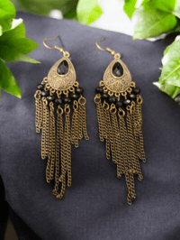 Earrings  - brass, black