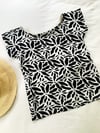 Ready Made Black& White Rayon T Top size 10 with free postage 