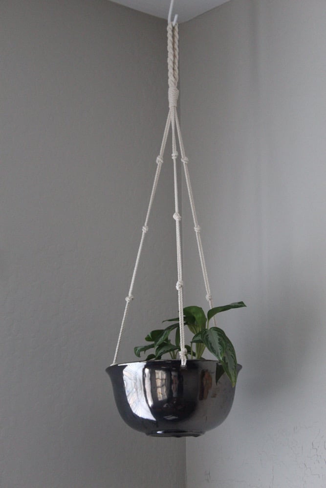 Image of Metallic Ceramic Hanging Planter - Large
