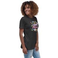 Image 11 of Women's Relaxed T-Shirt, Super Nurse Flower Power Tee