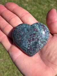 Image 10 of Ruby In Kyanite & Fuchsite Heart Carving | #3015