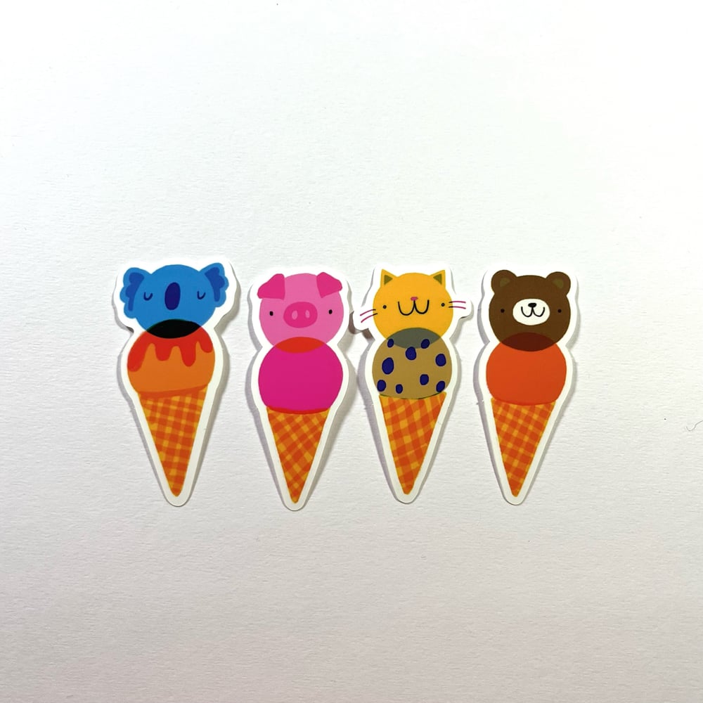 Image of ice cream friends sticker set