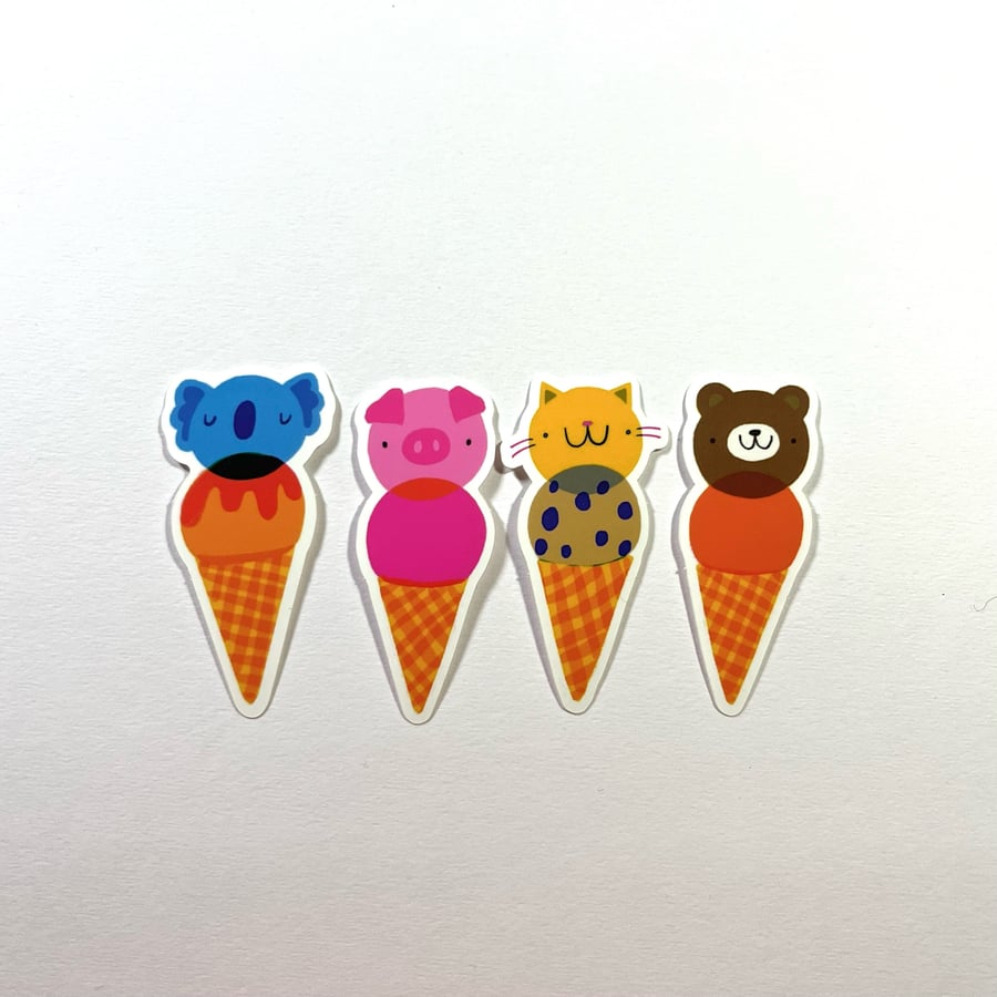 Image of ice cream friends sticker set 