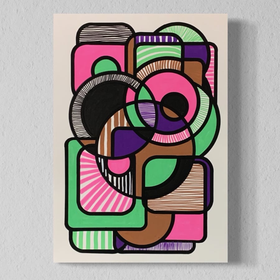 Image of 'Beginning' A3 Acrylic Painting on Paper Unframed