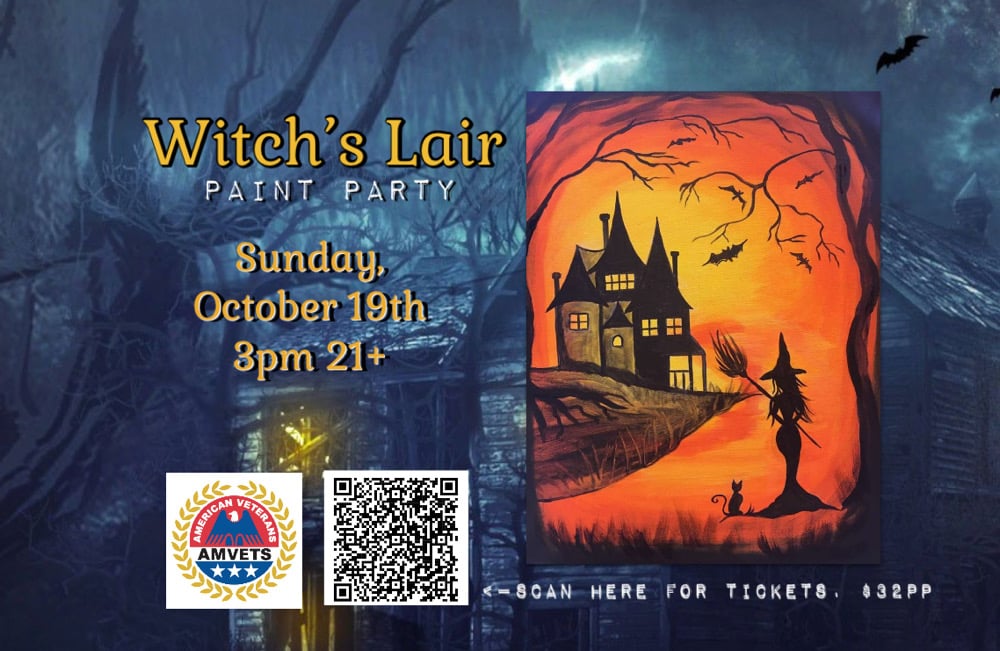 Image of Witch’s Lair Paint Party 10/19 AMVETS Post 147 Haverhill, MA 21+
