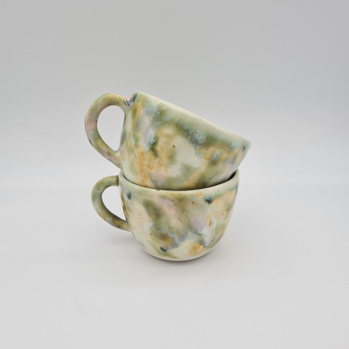 Image of WATERLILY HANDBUILT CUPS - PAIR