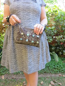 Image of Clutch bag - vintage pattern fabric