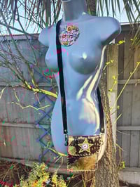 Image 2 of Woodstock cross body/ passport bag - Black and blue