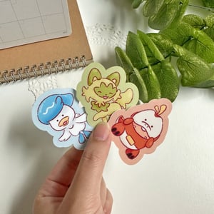 Image of Gen 9 Starter Pokémon Waterproof Stickers