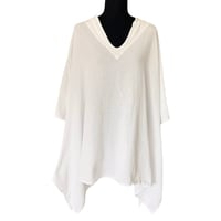 Image 6 of Oh My Gauze White Cotton V Neck Oversize Tunic Top -XXL -Beach Boho