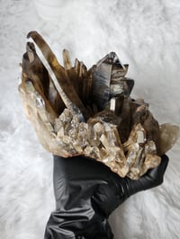 Image 7 of 3.4lb Smoky Quartz Crystal Cluster with Custom Stand