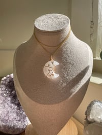 Image 4 of Gold Clear Quartz Moon Necklace