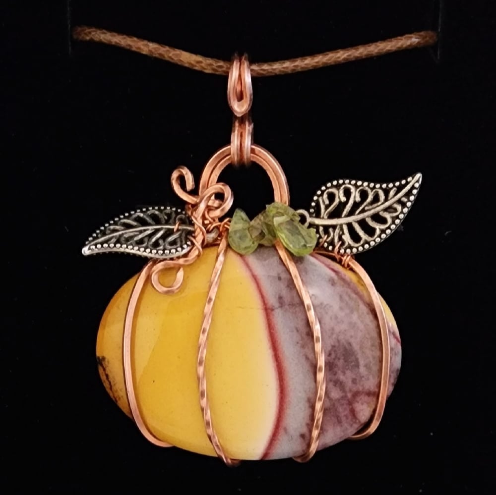 Image of Mookaite Pumpkin Wire Wrap Pendant - Mooka Creek Collection