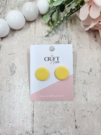 Sunshine Yellow Polymer Clay Stud Earrings