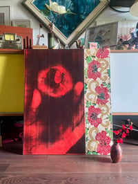 Image 1 of “Poppies and Persimmons”, Mixed Meida on Canvas