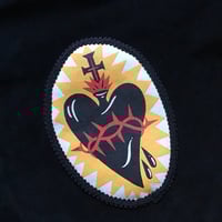 Image 3 of Black Sacred Heart Velvet Cushion