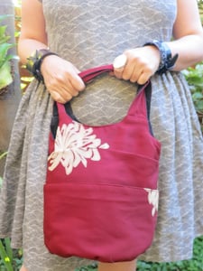 Image of Sack bag - vintage red kimono