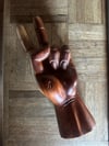 huge early 70s handcarved PEACE statue