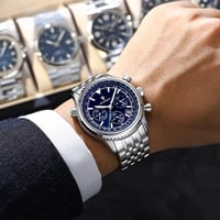 Image 5 of POEDAGAR Business Man Watch Chronograph Date Waterproof Luminous Men's Watches Stainless Steel Trend