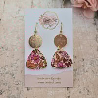 Image 1 of Autumn Disc Faux Leather Earrings
