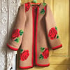 Electric Red Rose Granny Coat