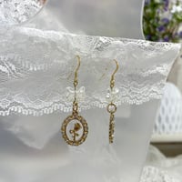 Image 2 of Bow and Rose Dangle Earrings