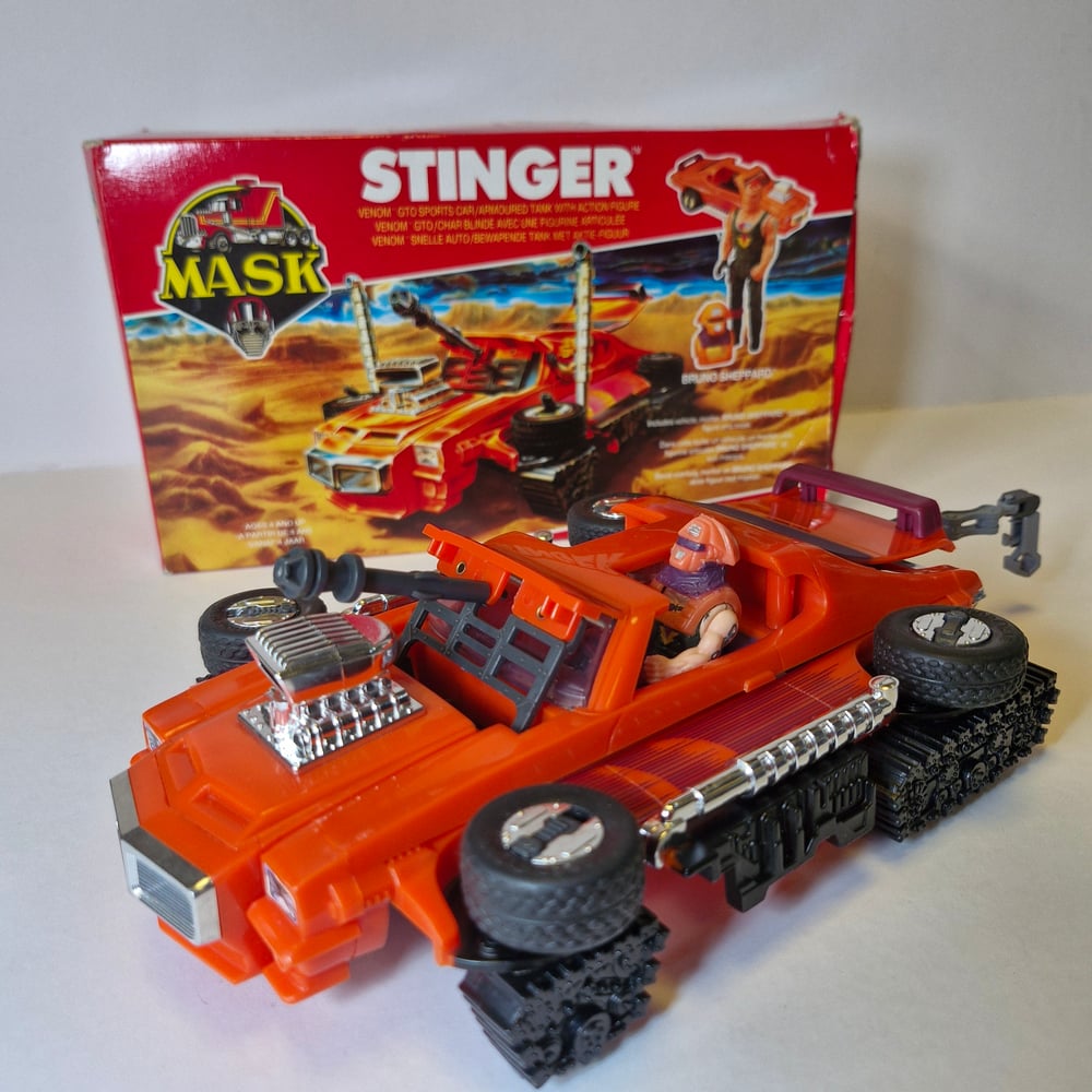 Image of M.A.S.K Stinger with Figure, mask and Box