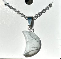 Image 1 of Howlite Moon Necklace