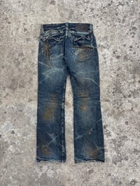 Image 5 of Japanese Brand Slime Washed Distressed Straight Leg Jeans - Size 31 