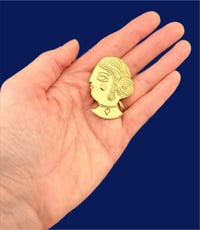 Image 2 of Pretty Brass Lady Brooch 