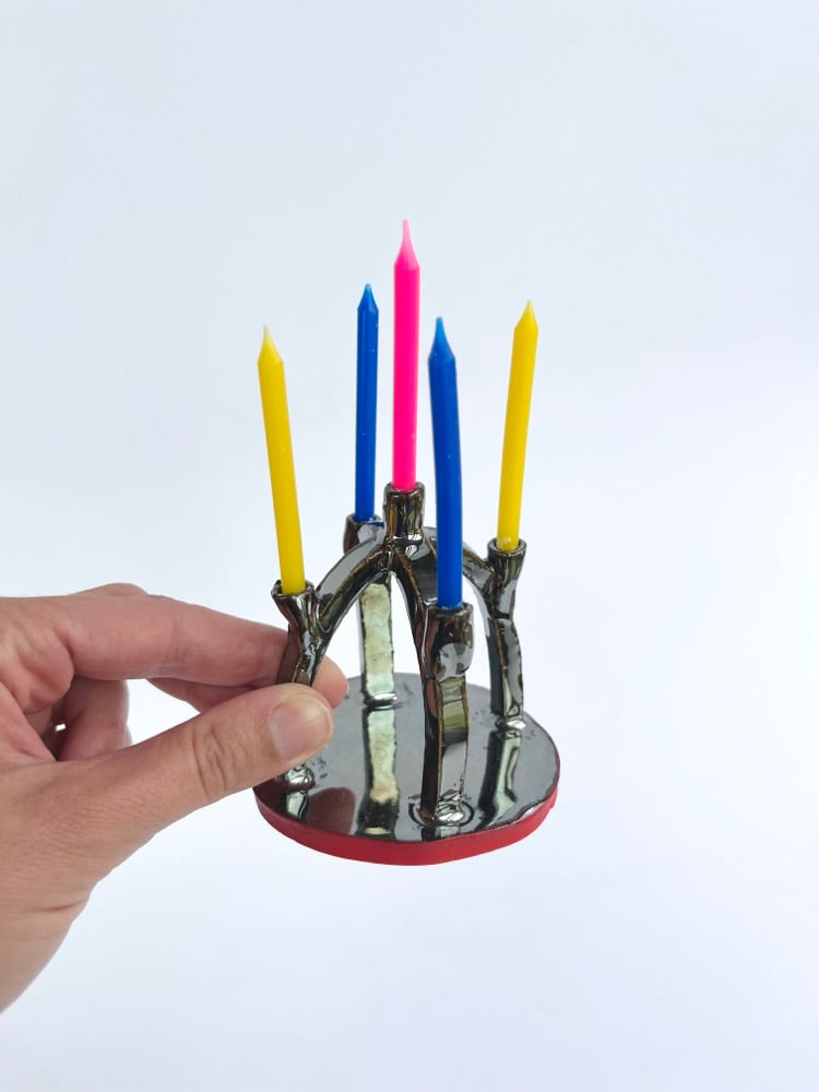  Chrome Birthday Candle Holders  Image 2